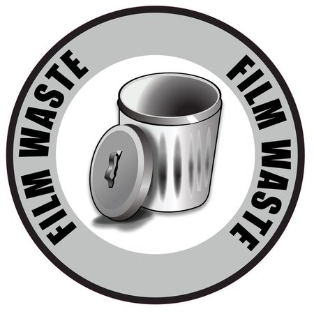 5S SUPPLIES Film Waste 36in Diameter Non Slip Floor Sign FS-FILMWASTE-36